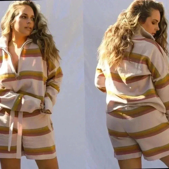 Jen's Pirate Booty Chill Out Shorts in Swiss Alp Stripe NEW WITH TAG Size S - Picture 6 of 6